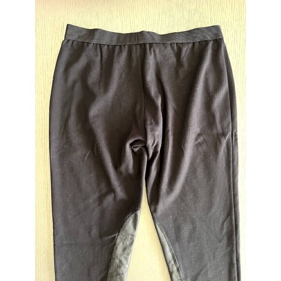 Tory Burch Black XS Pants Ribbed Leather Knee Patch Inseam 27" Great Condition - Picture 9 of 9